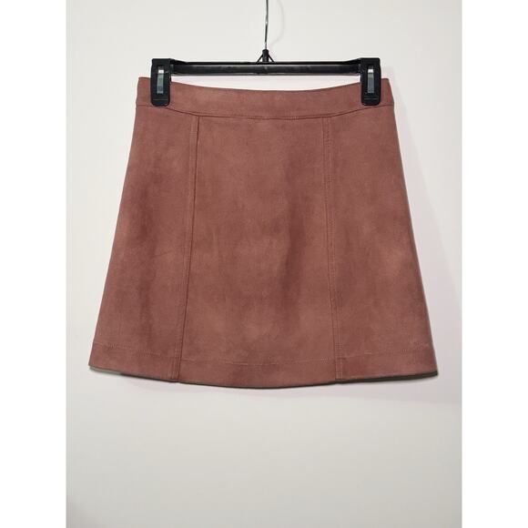 Forever 21 Women's Faux Suede Mini Skirt High Waist, PinkBlush -PRELOVED- Size S - Picture 2 of 6